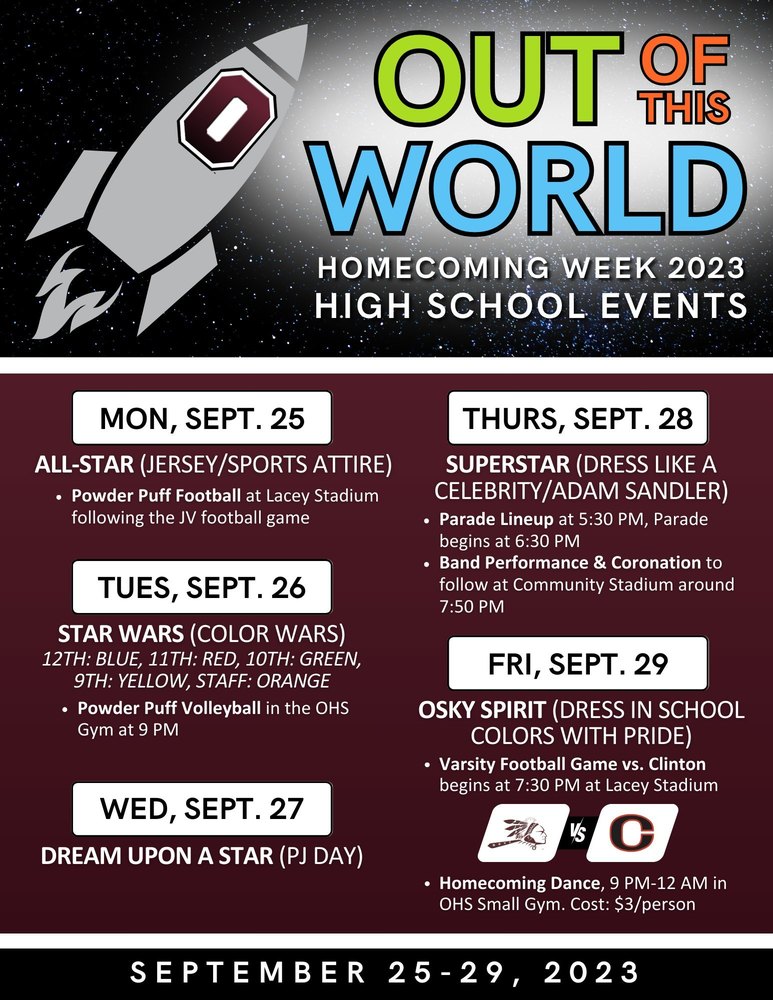 Week 2023 High School Events Oskaloosa High School